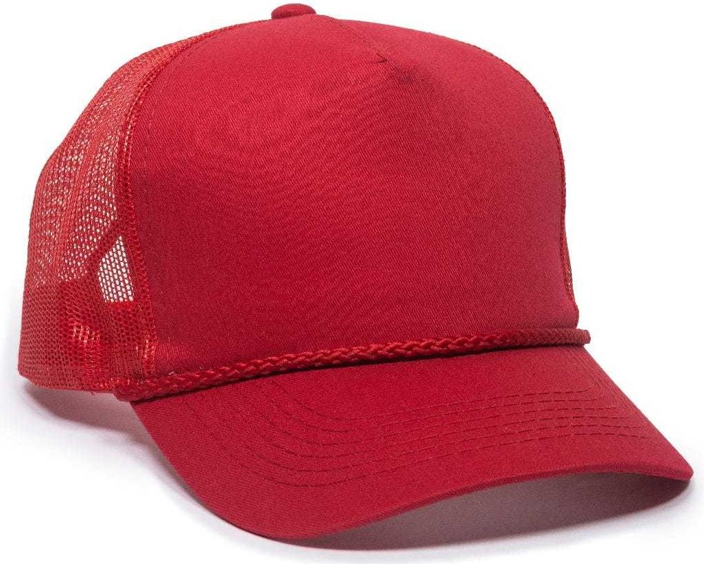 Oc Sports Gl-155 Adjustable Mesh Back Cap - Red - 6 7/8’’ - 7 1/2’’