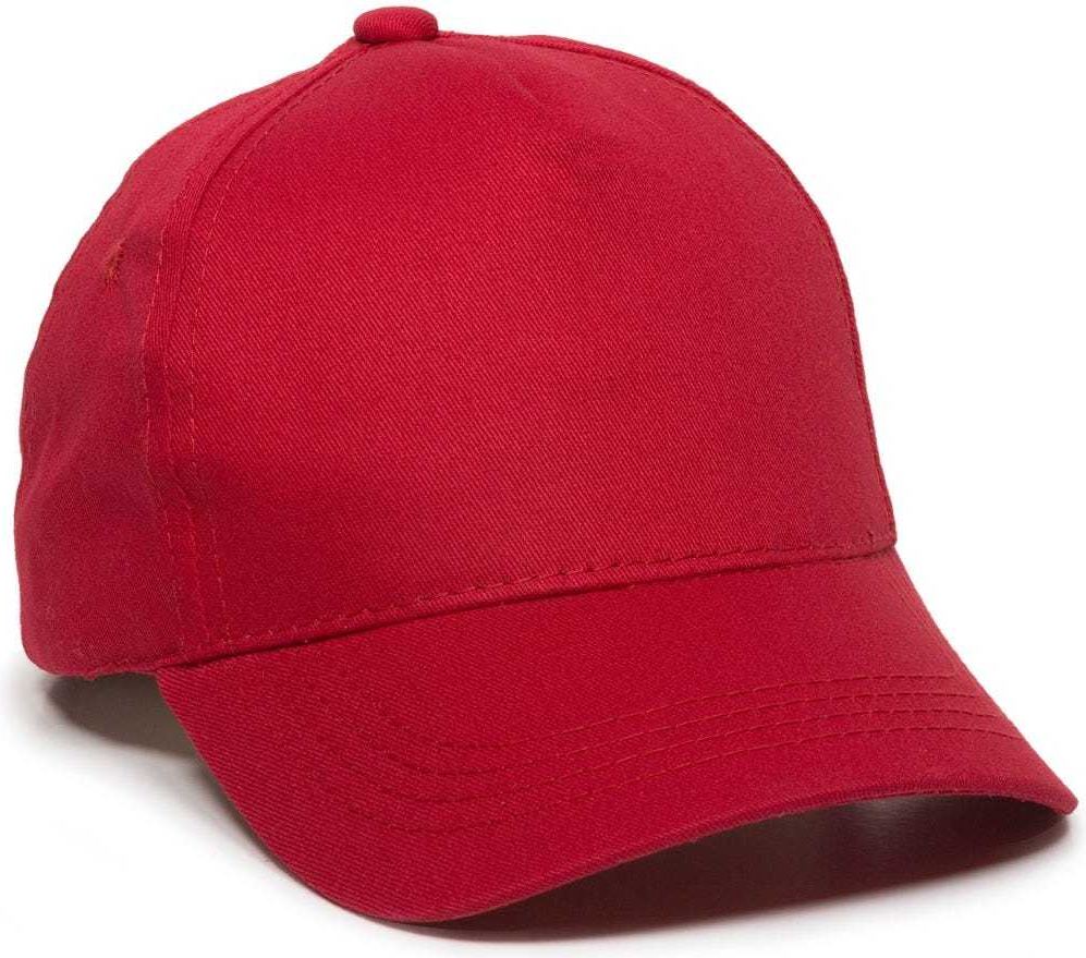 Oc Sports Gl-455 Team Adjustable Single Snap Closure Cap - Red - 6 3/8’’ - 7’’