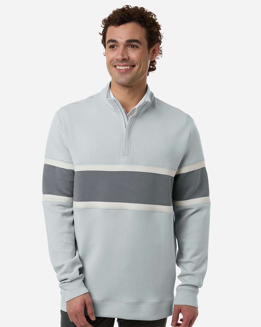 Glacier/ Graphite Men's Owen Quarter-Zip Pullover - SWOQ500