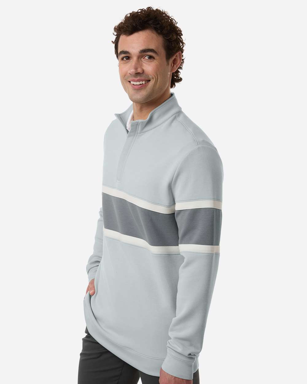Glacier/ Graphite Men's Owen Quarter-Zip Pullover - SWOQ500