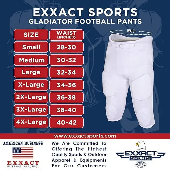 Gladiator Men’s Integrated Football Pants with Built-in pads (graphite)
