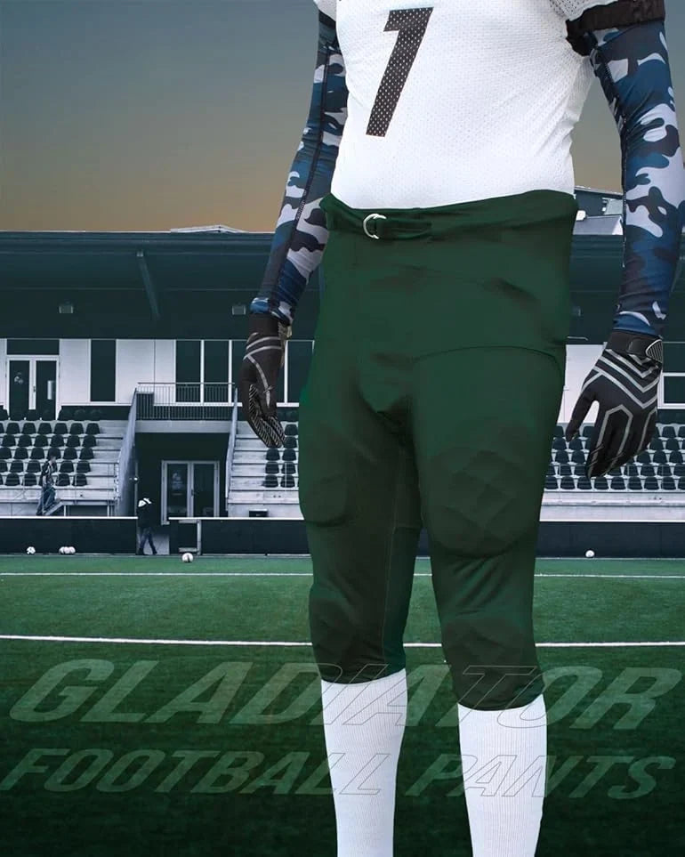 Gladiator Men’s Integrated Football Pants with Built-in pads (green)