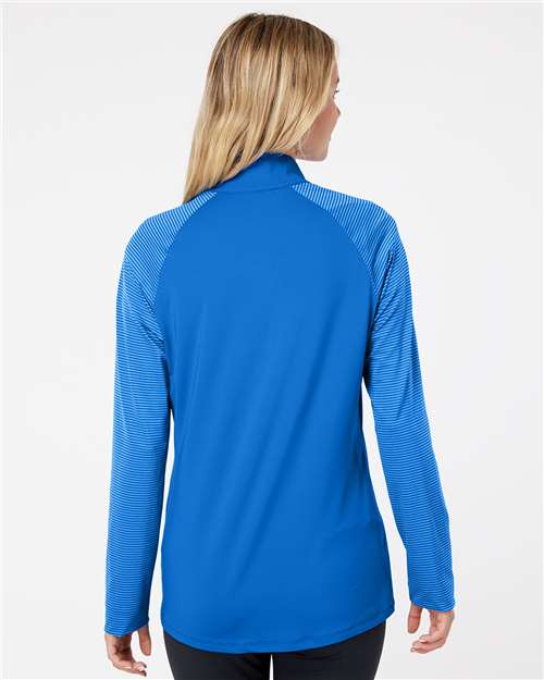 Glory Blue Women&#39;s Stripe Block Quarter-Zip Pullover - A521