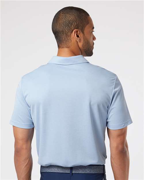 Glow Blue Heather/ Collegiate Navy Heather Heathered Colorblocked 3-Stripes Polo - A508