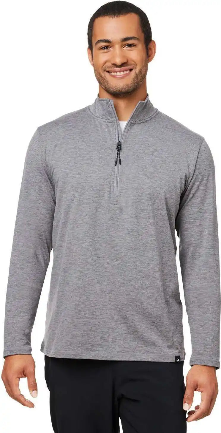 Glyder Mdp1772 Men’s Marbled Jersey Fairway Quarter-zip - Ash Grey Marble