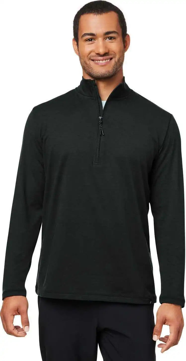 Glyder Mdp1772 Men’s Marbled Jersey Fairway Quarter-zip - Black Marble