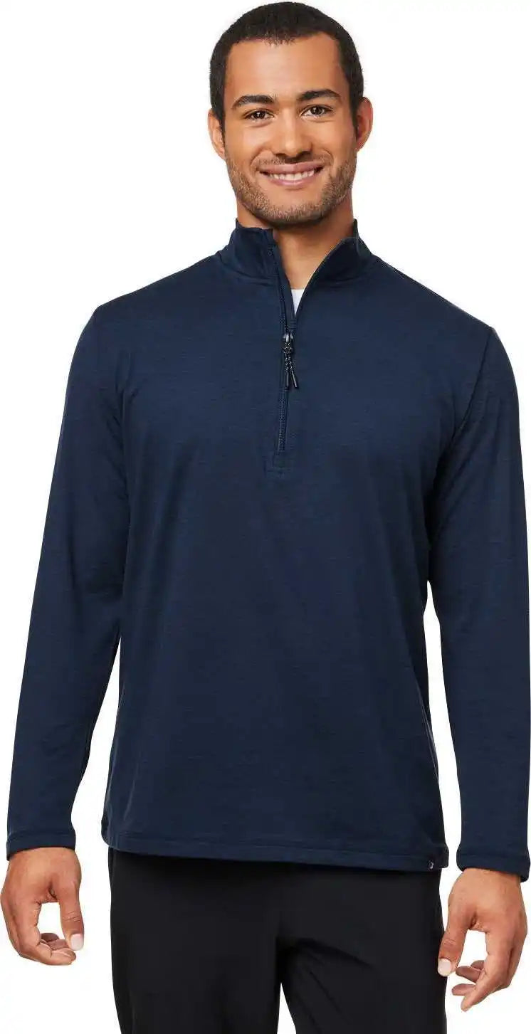 Glyder Mdp1772 Men’s Marbled Jersey Fairway Quarter-zip - Navy Marble