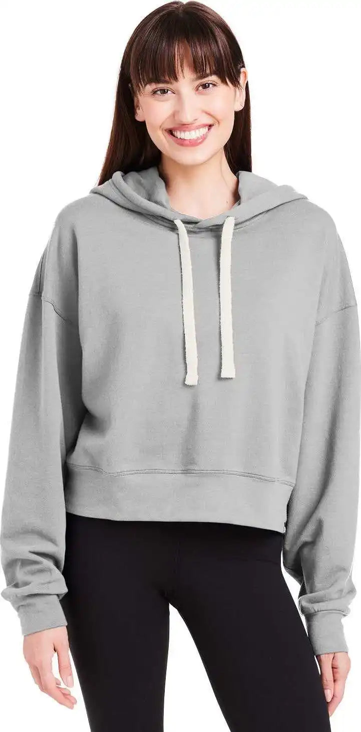 Glyder Pdp1725 Ladies’ Vintage Oversized Cropped Hooded Sweatshirt - Ash Grey