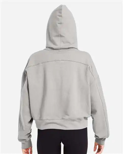 Glyder Pdp1725 Women’s Vintage Oversized Cropped Hooded Sweatshirt - Ash Grey