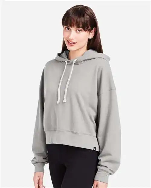 Glyder Pdp1725 Women’s Vintage Oversized Cropped Hooded Sweatshirt - Ash Grey