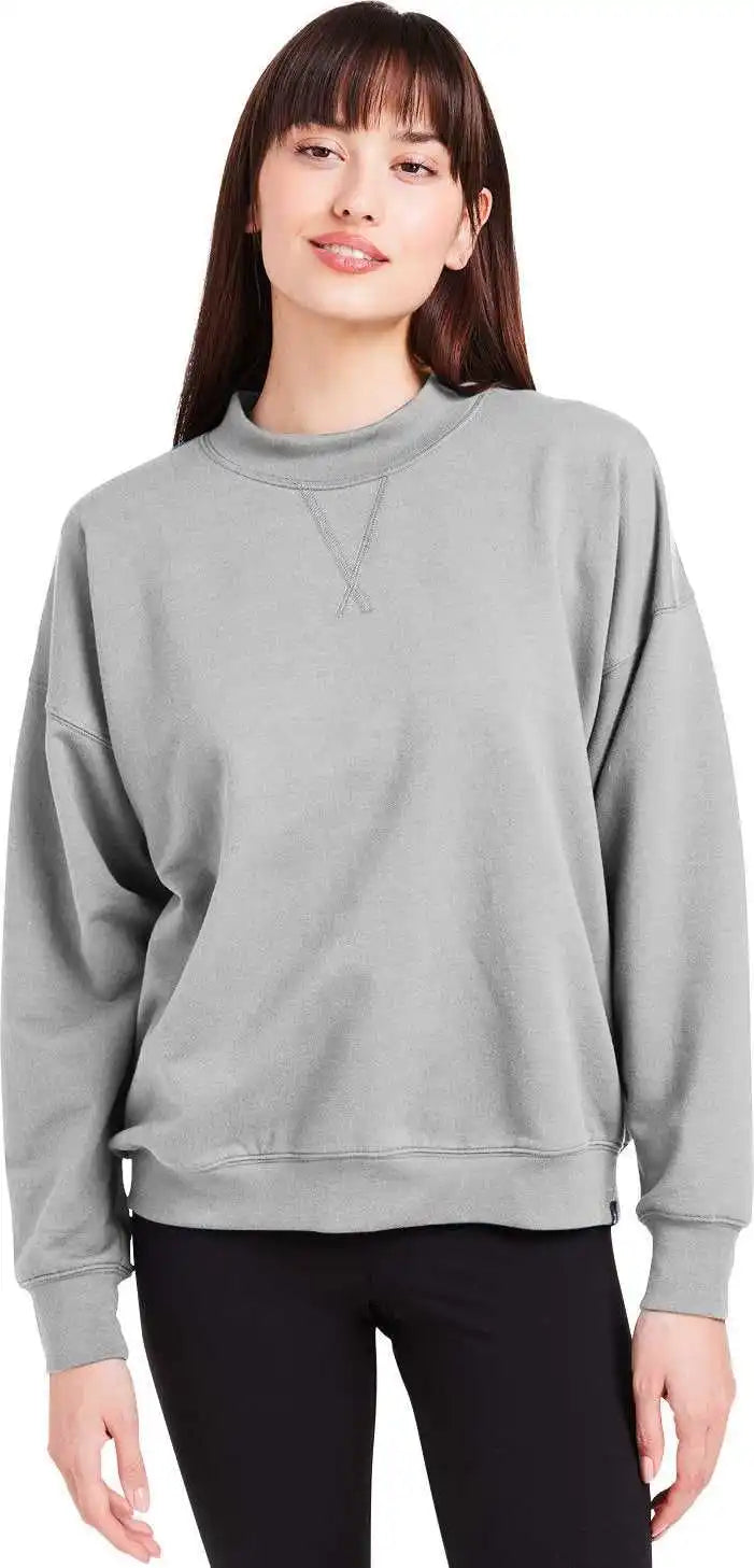 Glyder Pdp6789 Ladies’ Vintage Oversized Crew Pullover Ash Grey