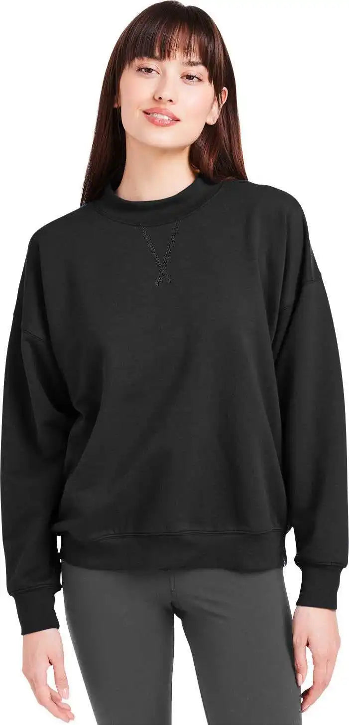 Glyder Pdp6789 Ladies’ Vintage Oversized Crew Pullover Black