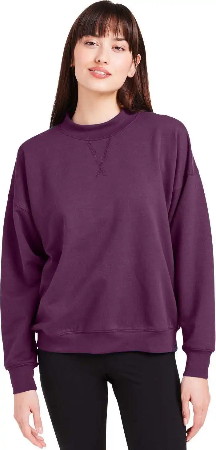Glyder Pdp6789 Ladies’ Vintage Oversized Crew Pullover - Mulberry