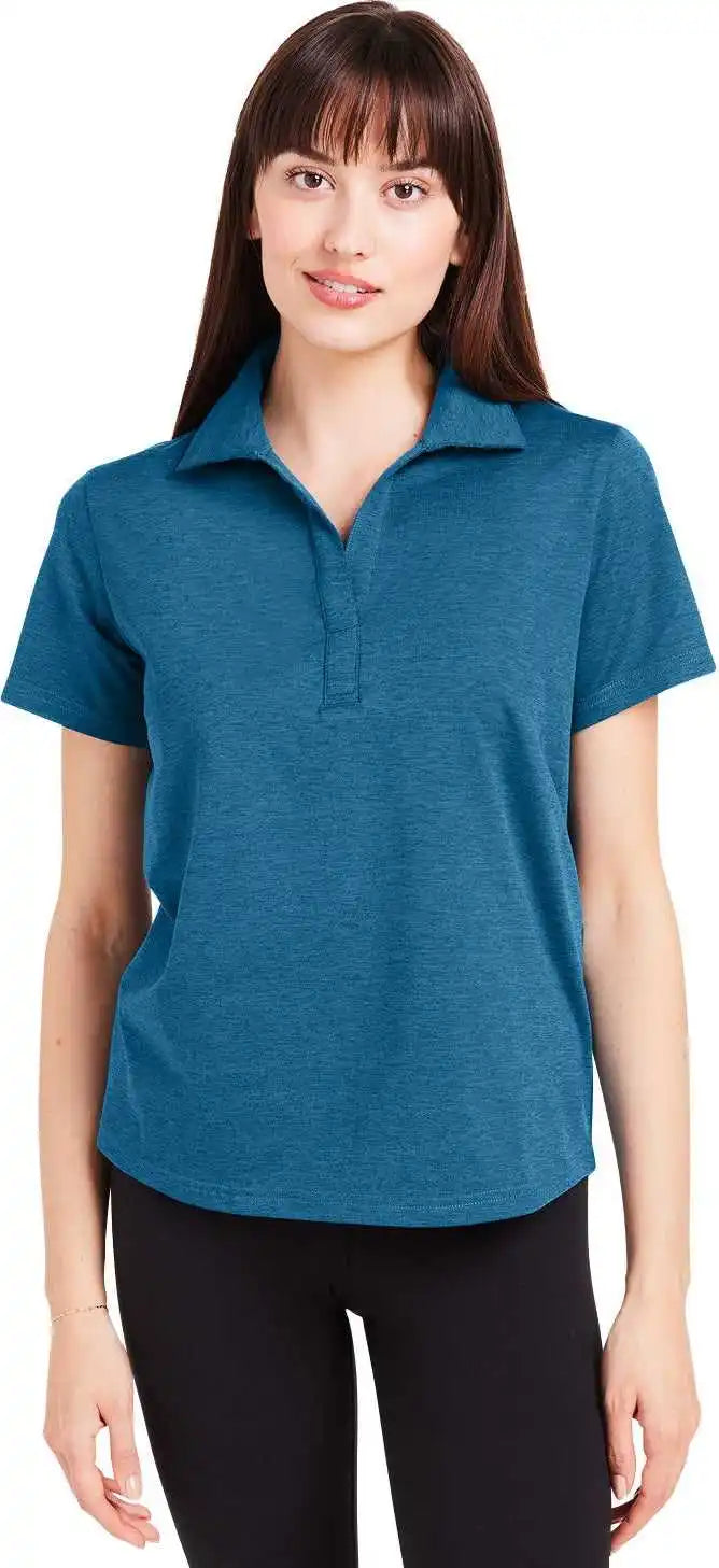 Glyder Pdp7058 Ladies’ Marbled Fairway Polo - Moroccan Blue