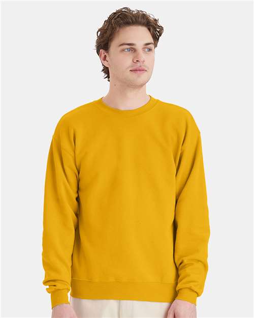 Front View of Gold Ecosmart® Crewneck Sweatshirt - P160