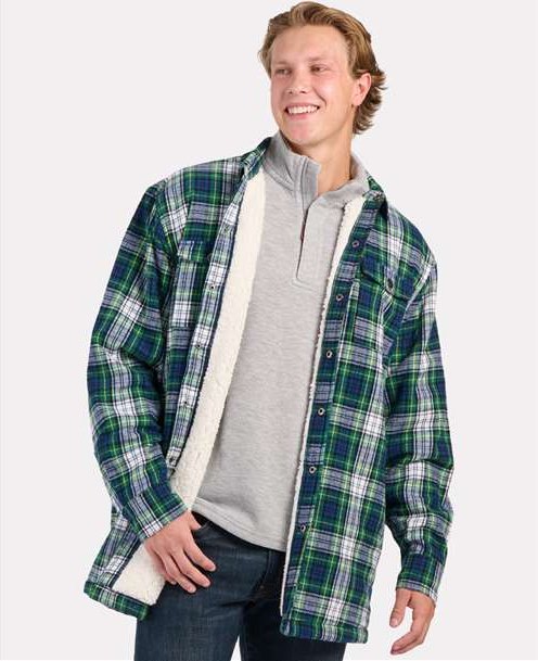 Gordon Holiday Plaid Flannel Sherpa Workshirt - BM7601