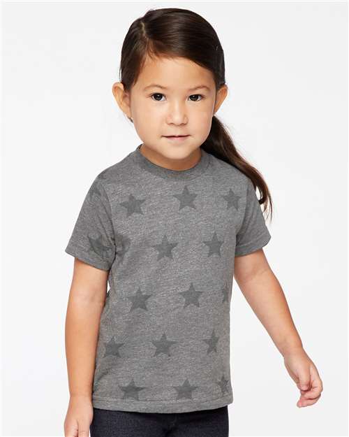 Granite Heather Star Toddler Star Print Tee - 3029