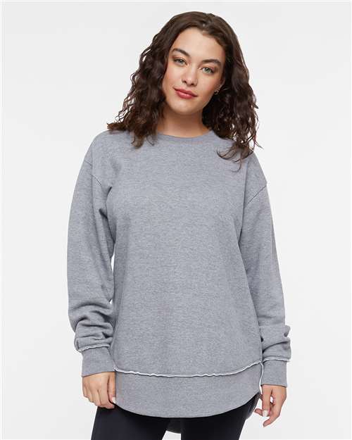 Granite Heather Women&#39;s Weekend Fleece Crewneck Sweatshirt - 3525