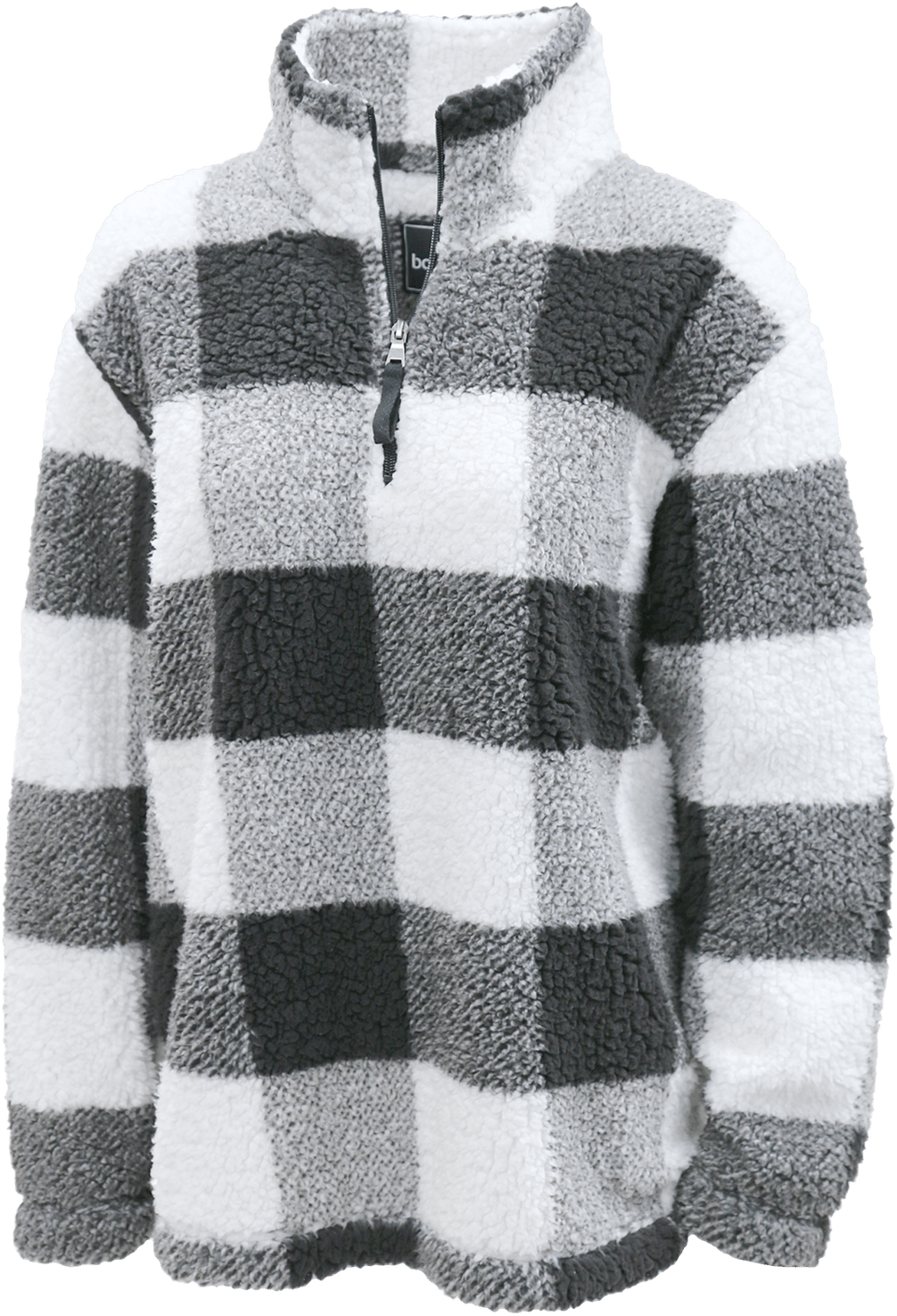 GRANITE NATURAL BUFFALO PLAID BOXERCRAFT ADULT SHERPA QUARTER ZIP PULLOVER  grouped
