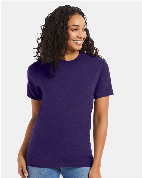 Front View of Grape Smash Heather Beefy-T® T-Shirt - 5180