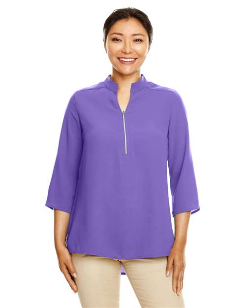 Front View of Grape Women's Perfect Fit™  Three-Quarter Sleeve Crepe Tunic - DP611W