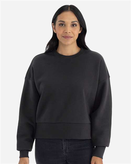Front View of Graphite Black Women's Heavyweight Crewneck Sweatshirt - 9087
