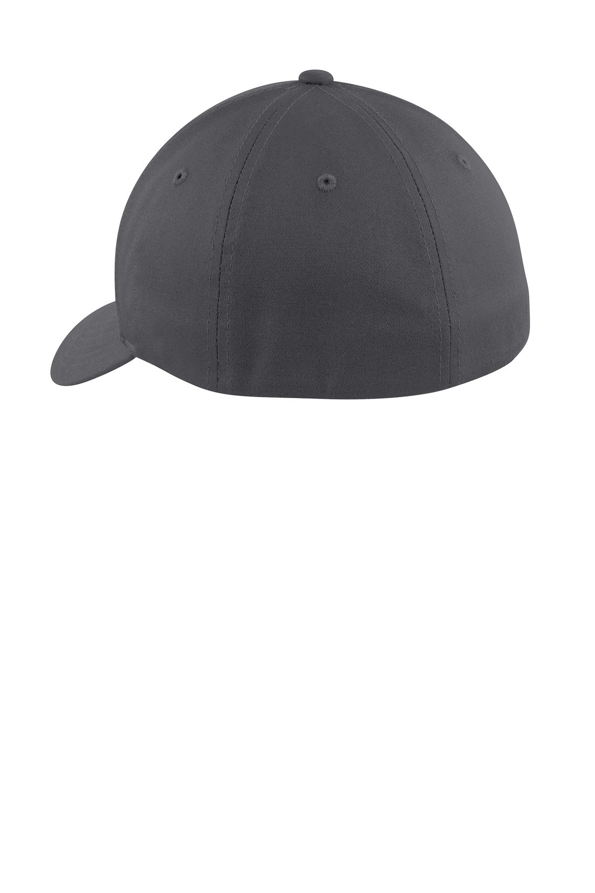 Rear View of Graphite Grey Port Authority Flexfit Cotton Twill Cap. C813