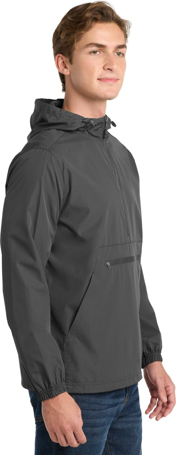 Graphite Grey Sport-Tek Packable Anorak. JST66