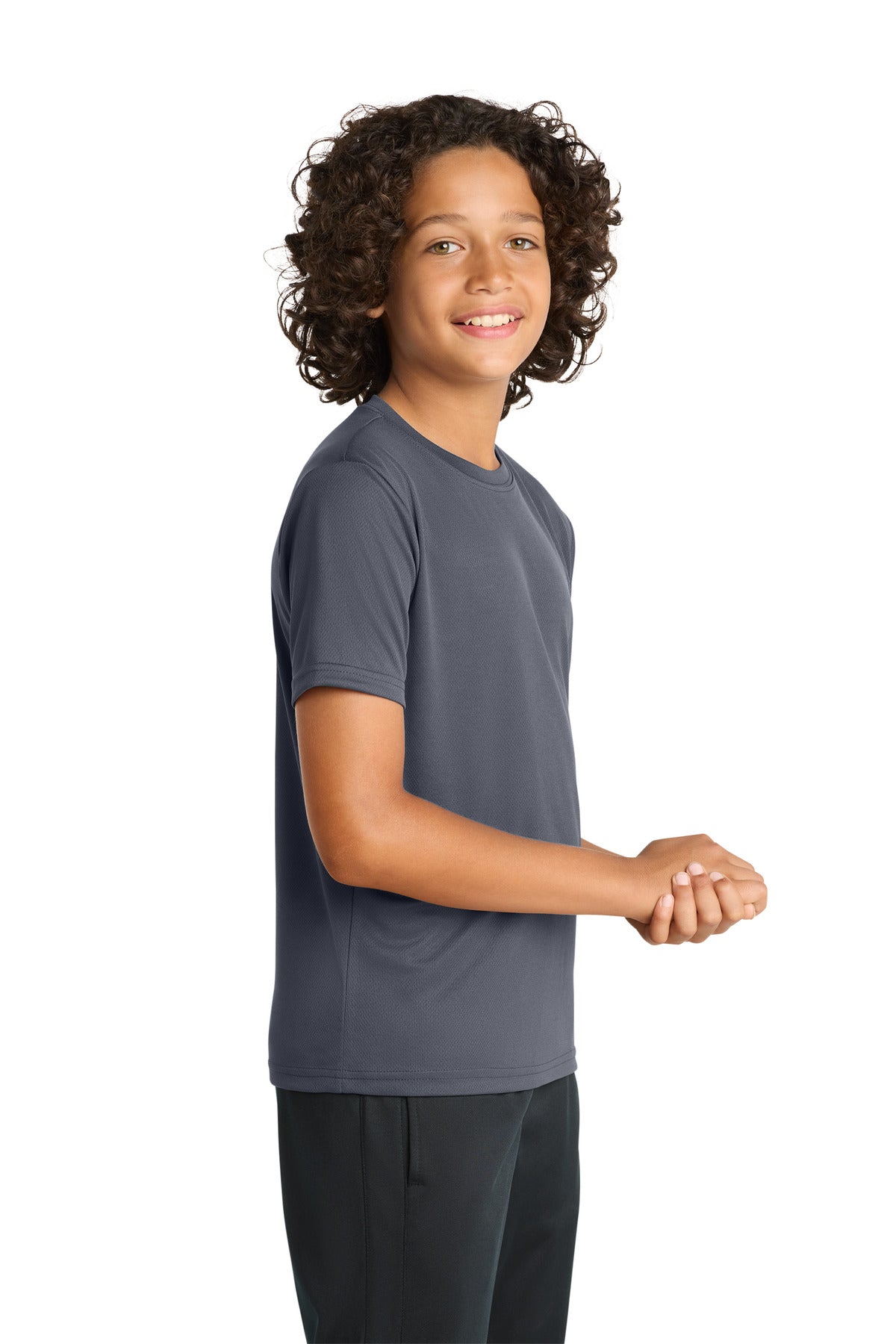 Graphite Grey Sport-Tek Youth PosiCharge RacerMesh Tee. YST340