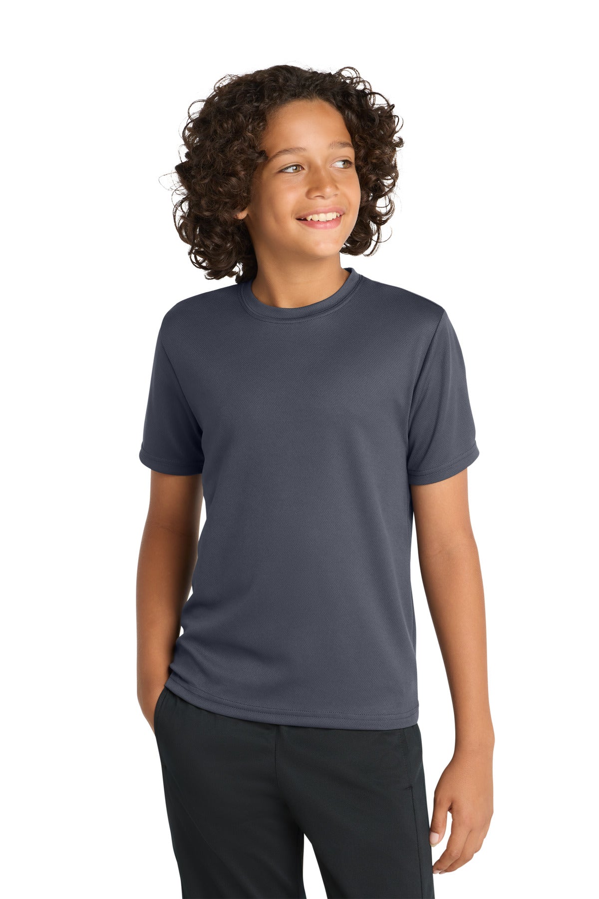 Graphite Grey Sport-Tek Youth PosiCharge RacerMesh Tee. YST340
