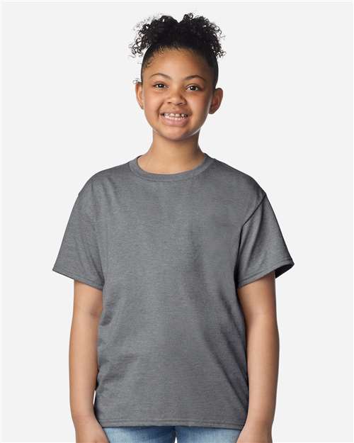 Graphite Heather Light Cotton Youth T-Shirt - 3000B