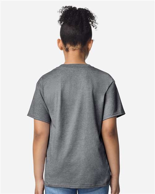 Graphite Heather Light Cotton Youth T-Shirt - 3000B