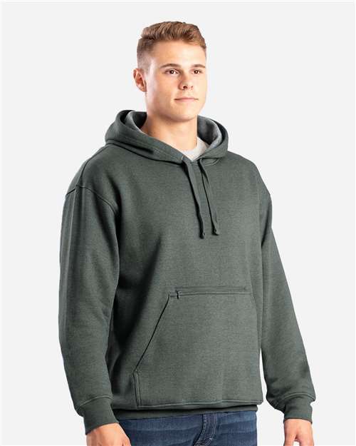 Graphite Heritage Zippered Pocket Hooded Pullover Sweatshirt - SP418