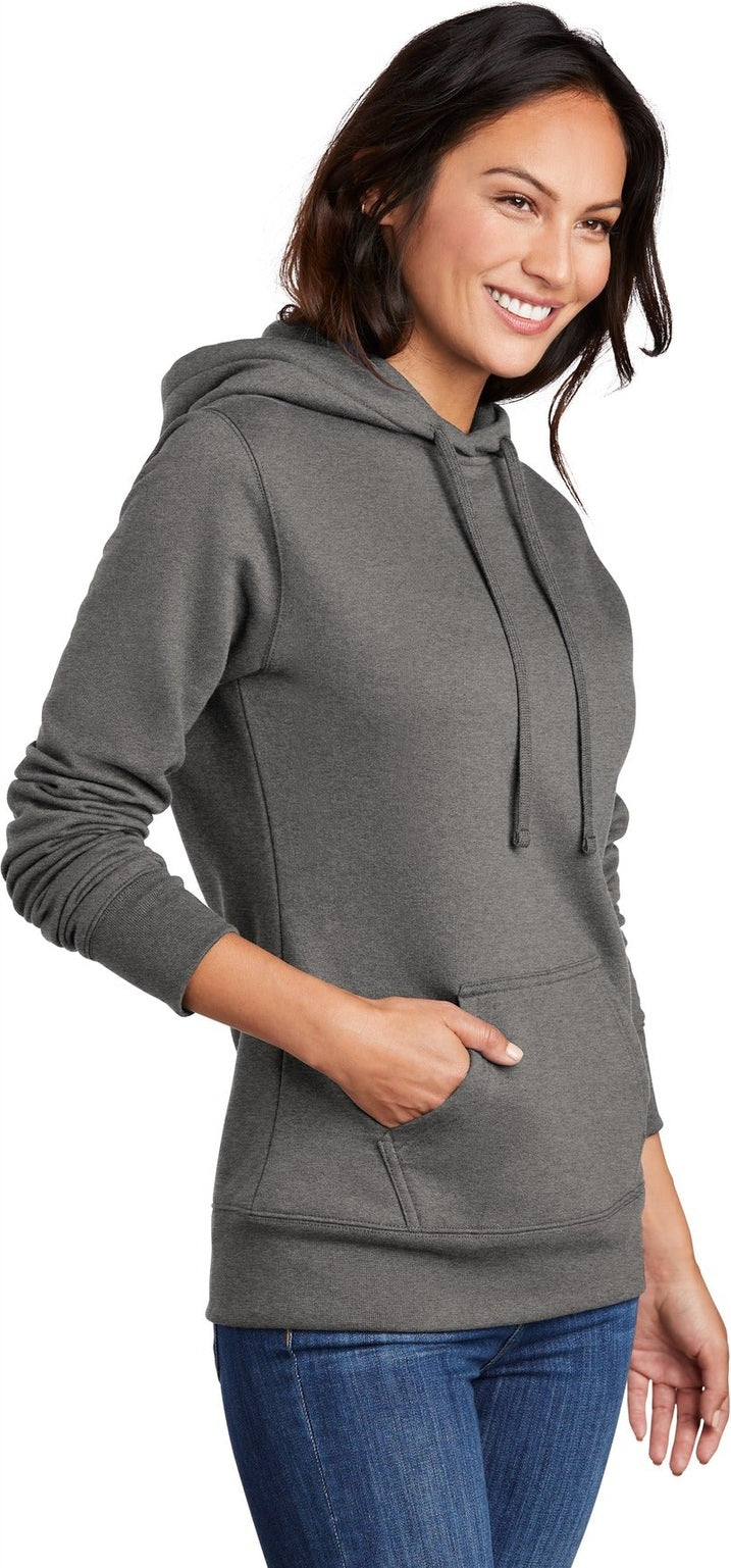 Graphite Hthr Port & Co Women's Core Fleece Pullover Hooded Sweatshirt LPC78H