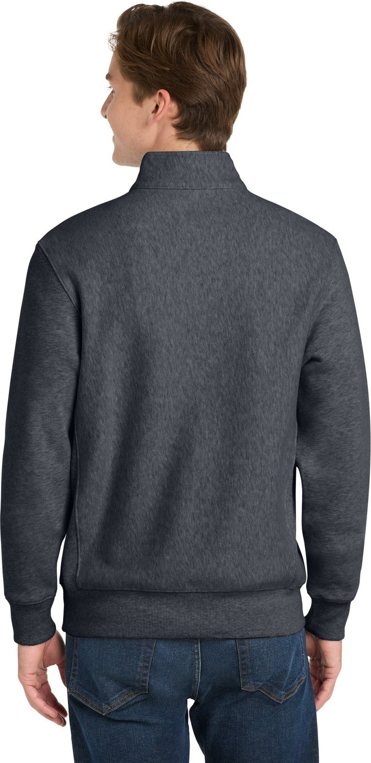 Graphite Hthr Sport-Tek Super Heavyweight 1/4-Zip Pullover Sweatshirt. ST283