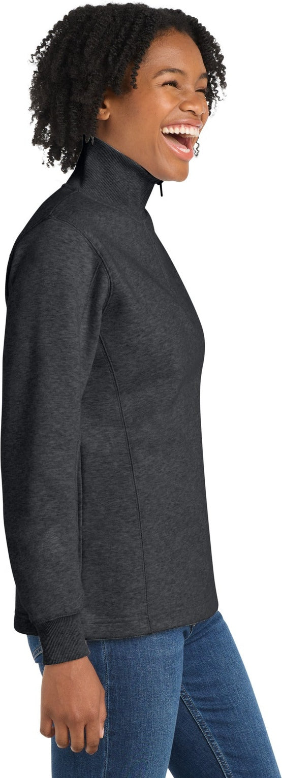 Graphite Hthr Sport-Tek Women's 1/4-Zip Sweatshirt. LST253