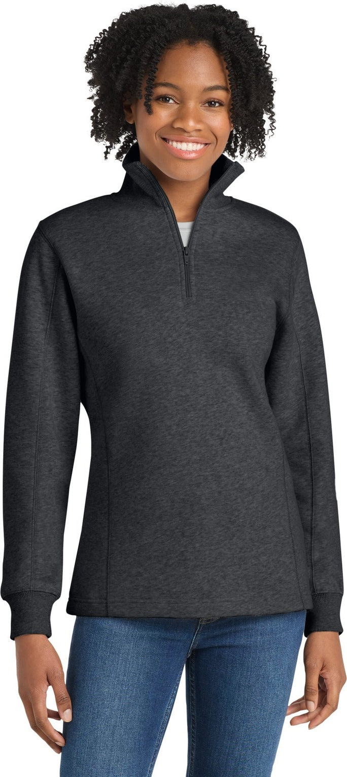 Graphite Hthr Sport-Tek Women's 1/4-Zip Sweatshirt. LST253
