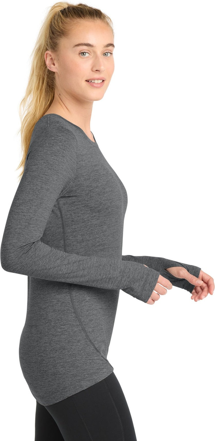 Graphite Hthr Sport-Tek Women's Exchange 1.5 Long Sleeve Crew LST710