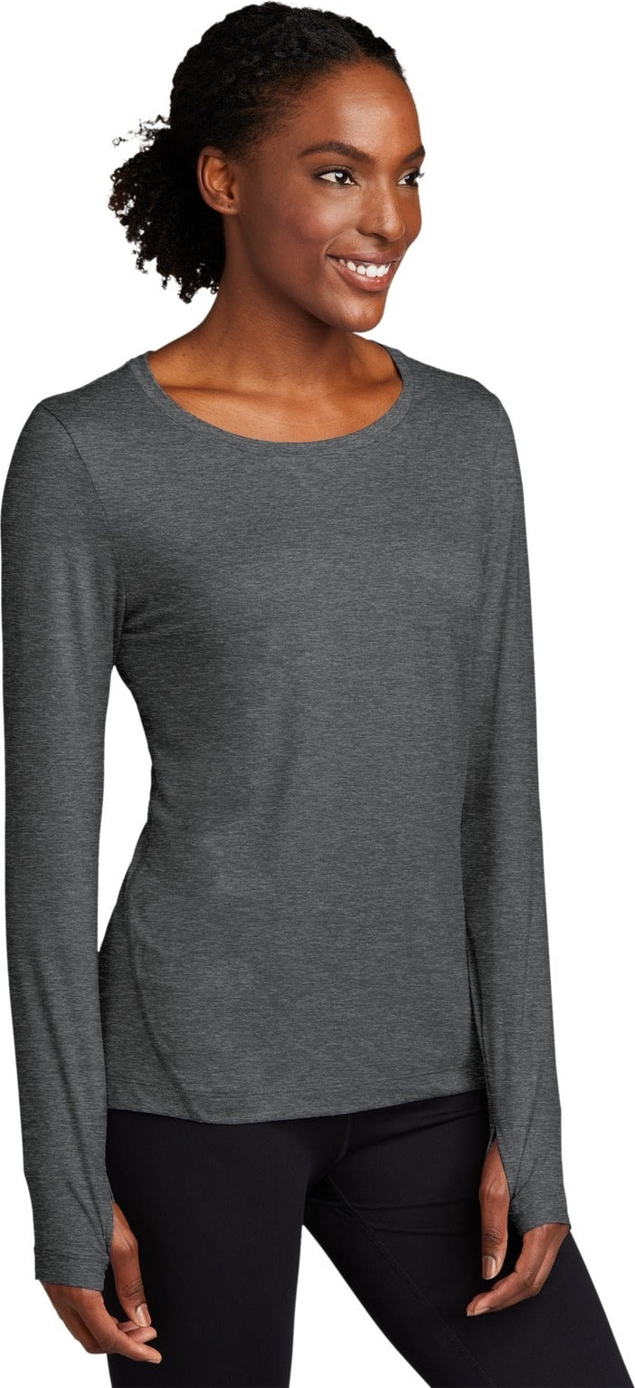 Graphite Hthr Sport-Tek Women's Exchange 1.5 Long Sleeve Crew LST710
