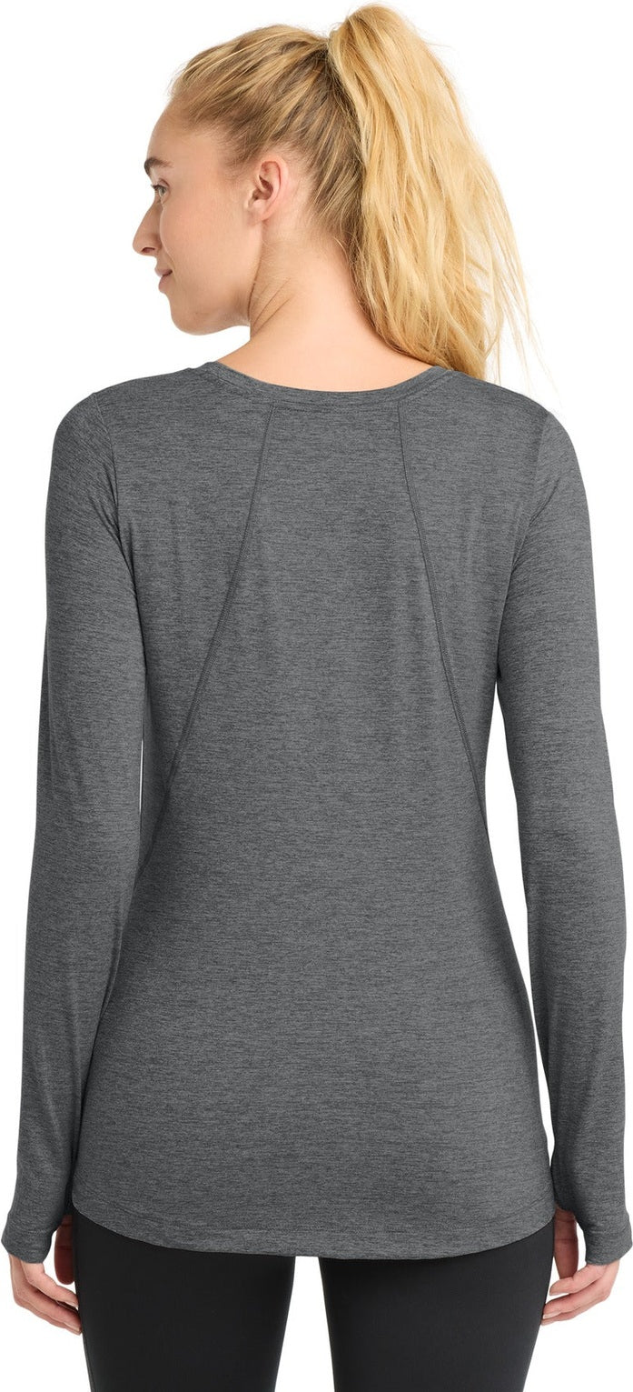 Graphite Hthr Sport-Tek Women's Exchange 1.5 Long Sleeve Crew LST710