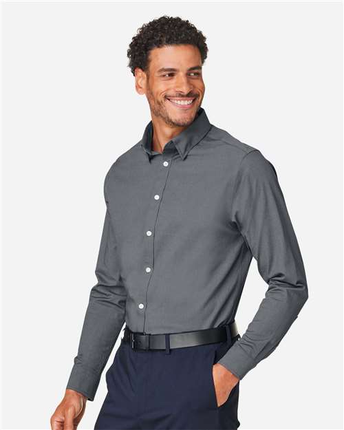 Graphite Melange Men&#39;s CrownLux Performance® Spencer Poplin Dress Shirt - DG505