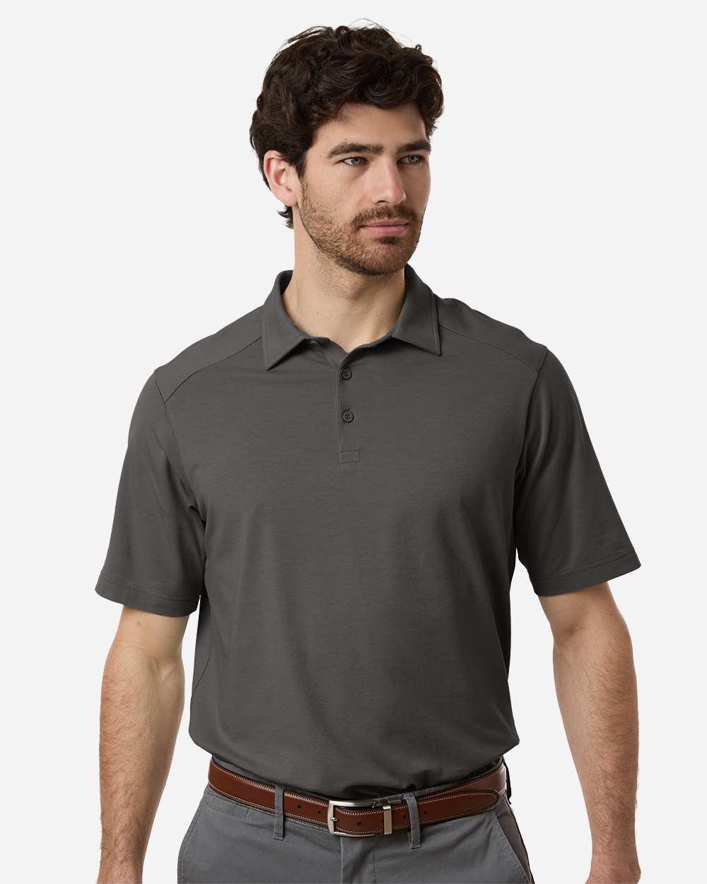 Graphite Men's Seaton Pebble Textured Polo - DG102 plain