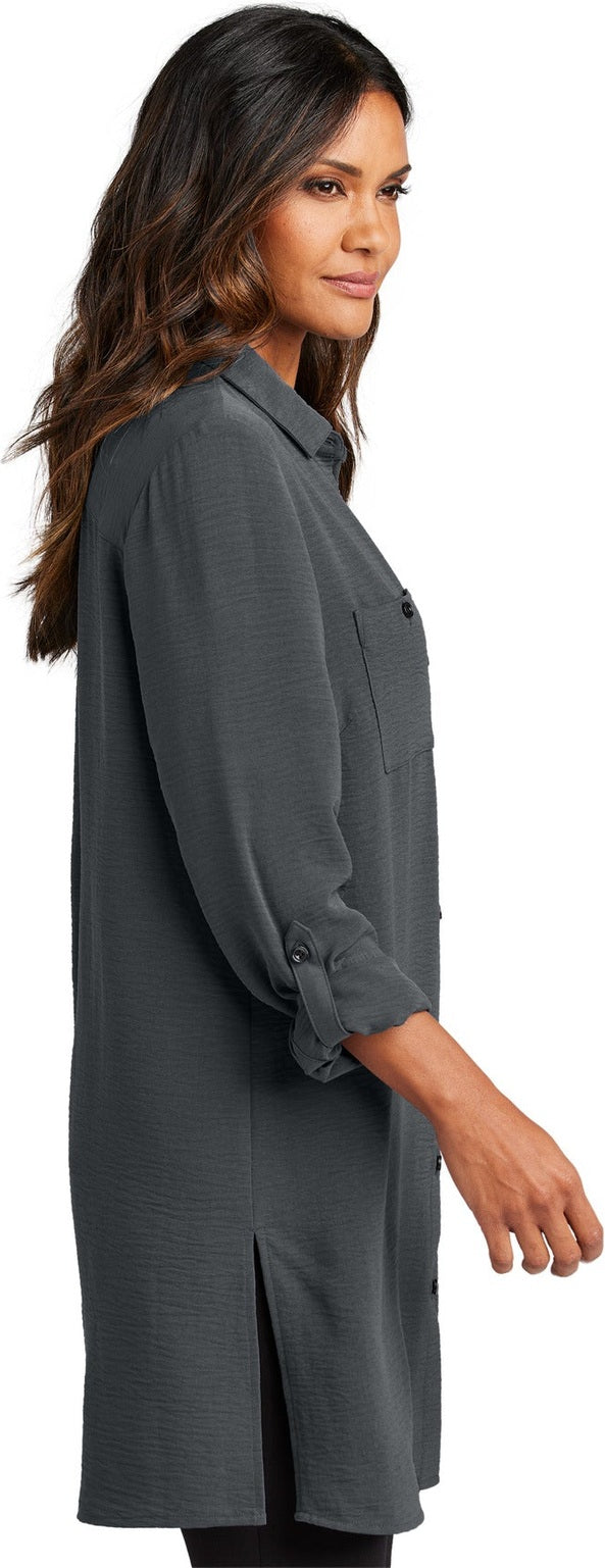 Graphite Port Authority Women's Textured Crepe Long Tunic LW715