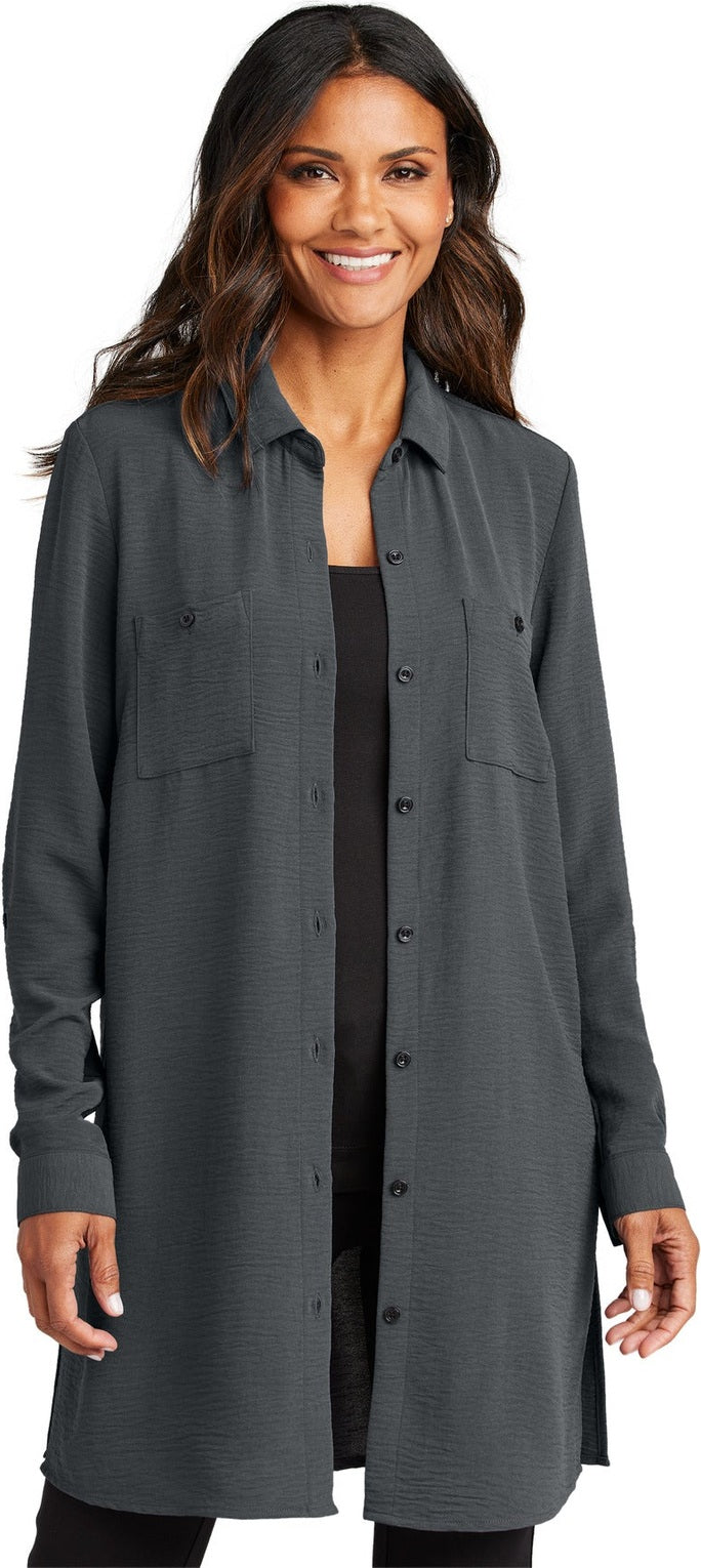 Graphite Port Authority Women's Textured Crepe Long Tunic LW715