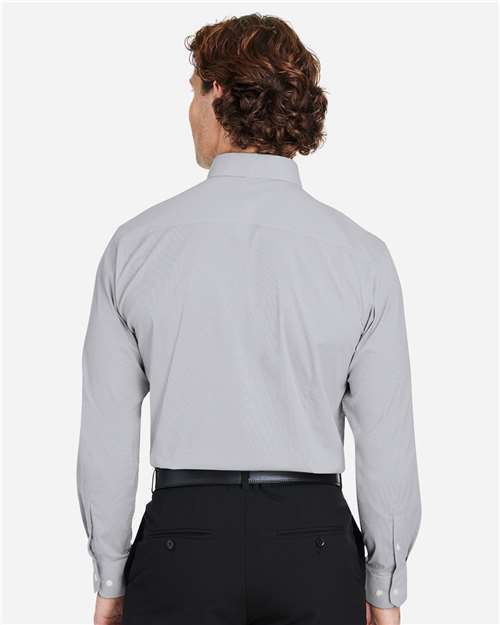 Graphite/ White Men&#39;s CrownLux Performance® Microstripe Dress Shirt - DG537