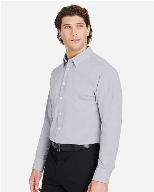 Graphite/ White Men&#39;s CrownLux Performance® Microstripe Dress Shirt - DG537