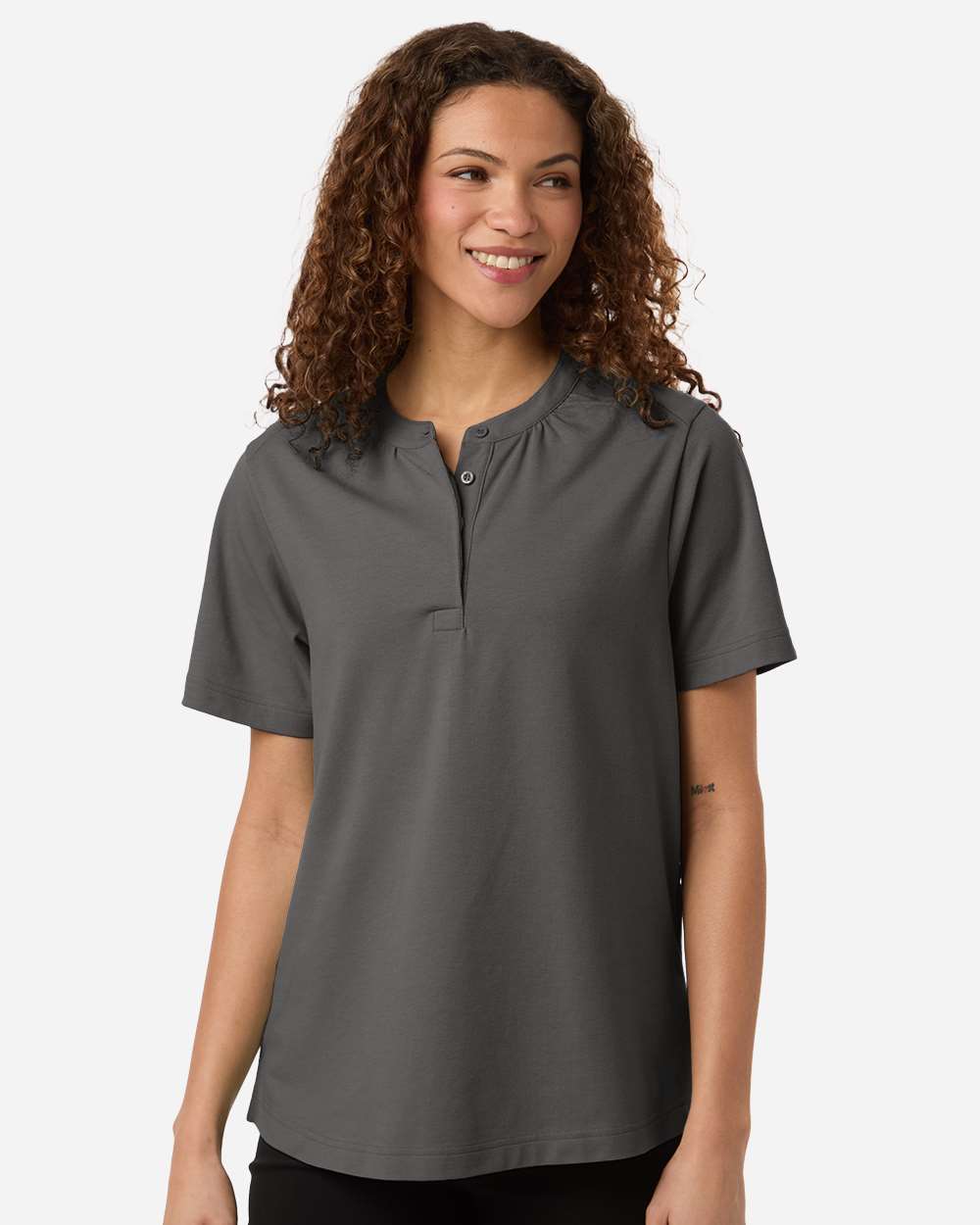 Graphite Women's Seaton Pebble Textured Polo - DG102W plain