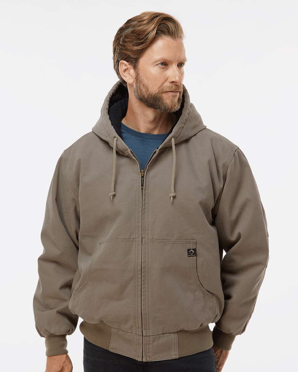 Gravel Cheyenne Boulder Cloth™ Hooded Jacket with Tricot Quilt Lining Tall Sizes - 5020T plain