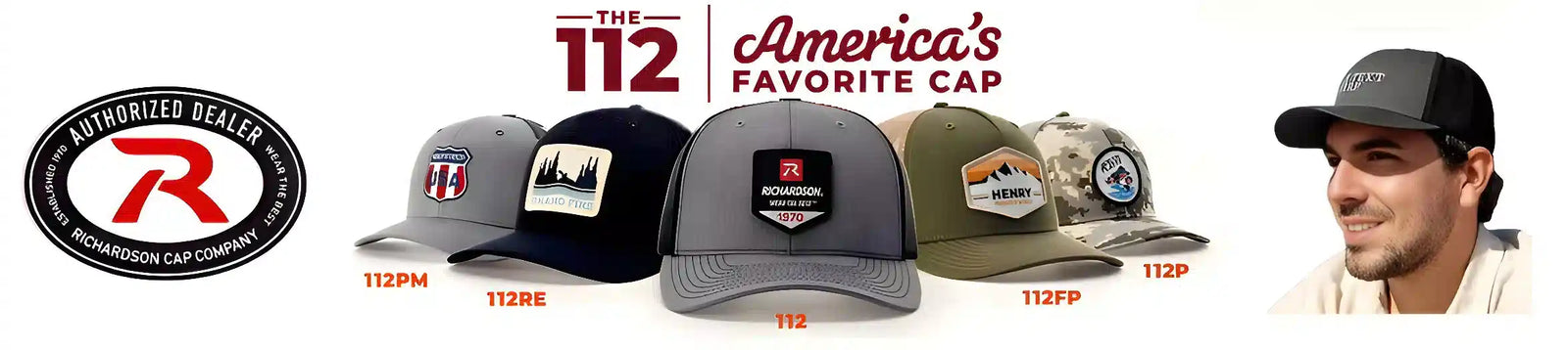 Gray baseball cap with a black front panel featuring the ’r’ logo and embroidered text, designed by the 112 brand.