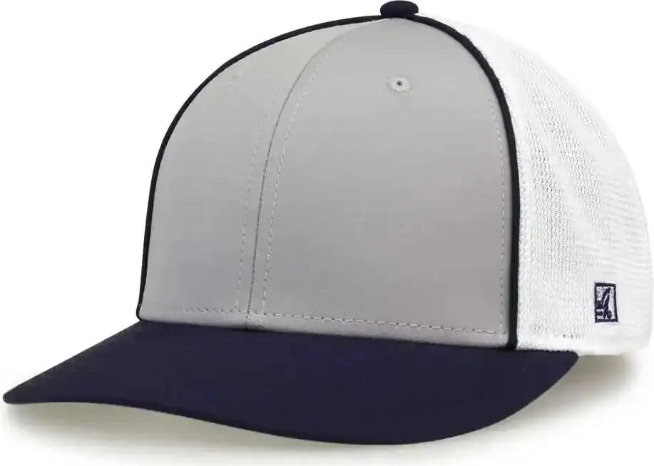 The Game Gb483p On-field Gamechanger with Piping & Diamond Mesh Cap - Grey Navy